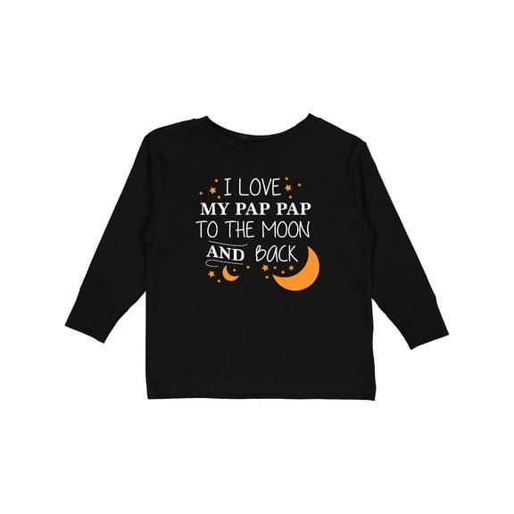 Inktastic I Love My Pap Pap To The Moon and Back Boys or Girls Long Sleeve Toddler T-Shirt