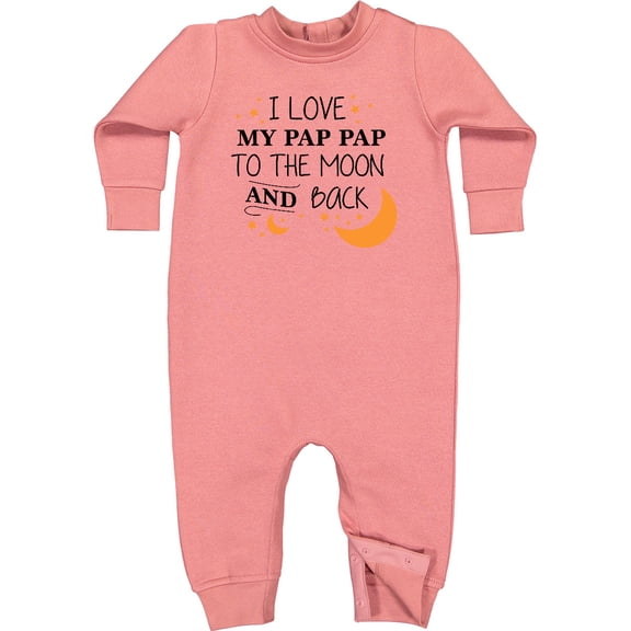 Inktastic I Love My Pap Pap to the Moon and Back Baby Fleece Romper