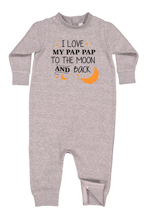 I Love My Pap Pap to the Moon and Back Baby Fleece Romper