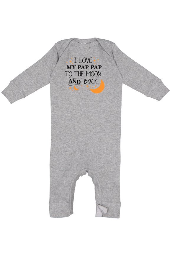I Love My Pap Pap to the Moon and Back Baby Romper Coveralls
