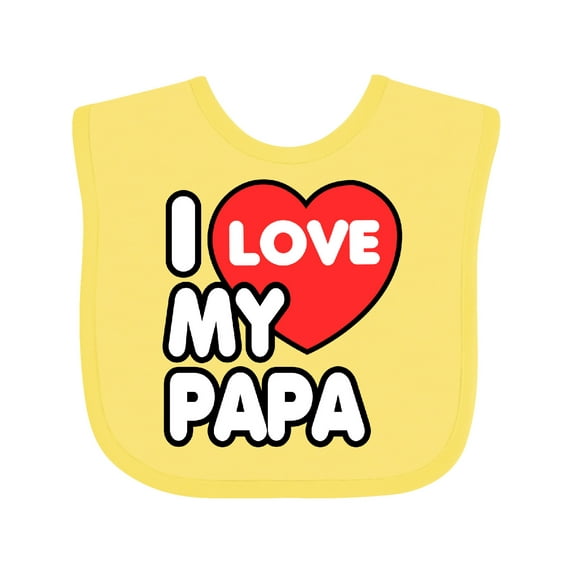 Inktastic I Love My Papa Boys or Girls Baby Bib