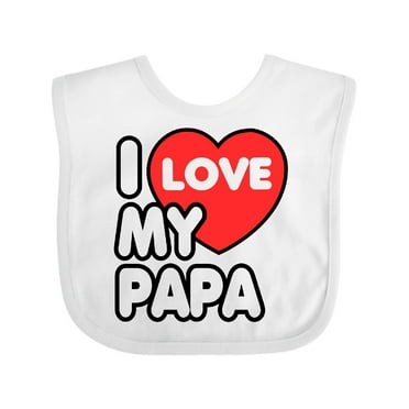 Inktastic I Love My Papa Boys or Girls Baby Bib