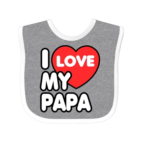 Inktastic I Love My Papa Boys or Girls Baby Bib