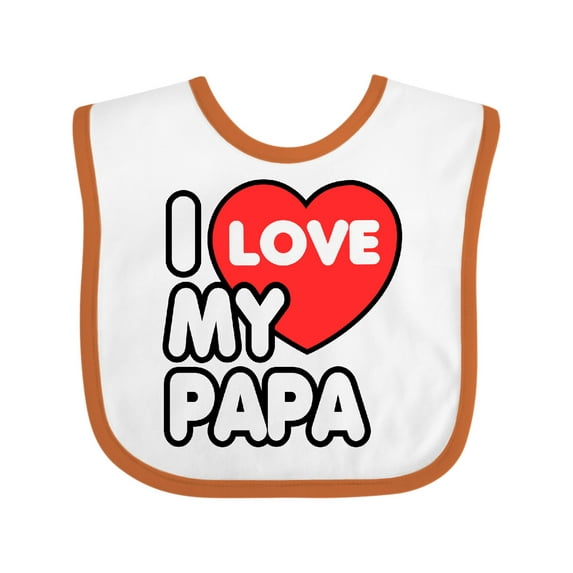 Inktastic I Love My Papa Boys or Girls Baby Bib