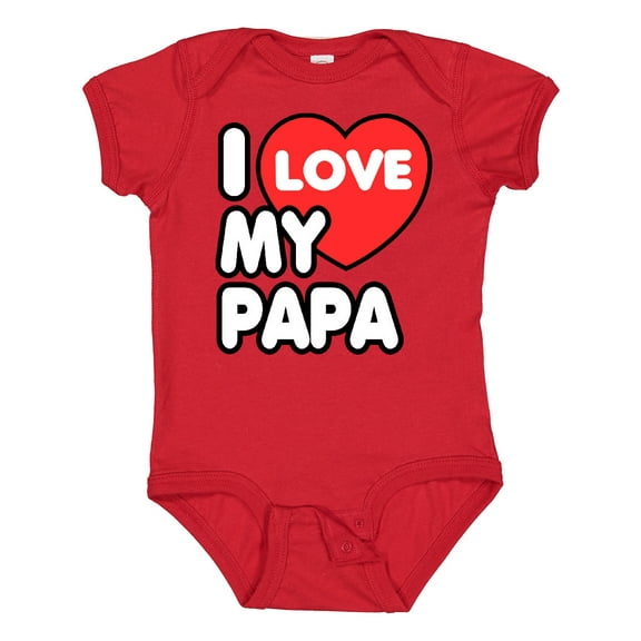Inktastic I Love My Papa Boys or Girls Baby Bodysuit