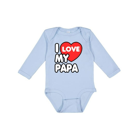 Inktastic I Love My Papa Boys or Girls Long Sleeve Baby Bodysuit