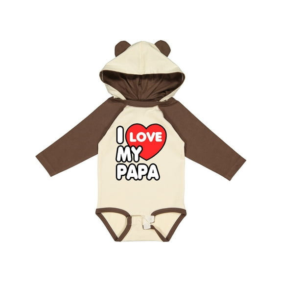 Inktastic I Love My Papa Boys or Girls Long Sleeve Baby Bodysuit