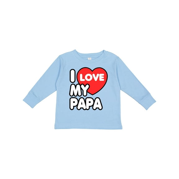 Inktastic I Love My Papa Boys or Girls Long Sleeve Toddler T-Shirt