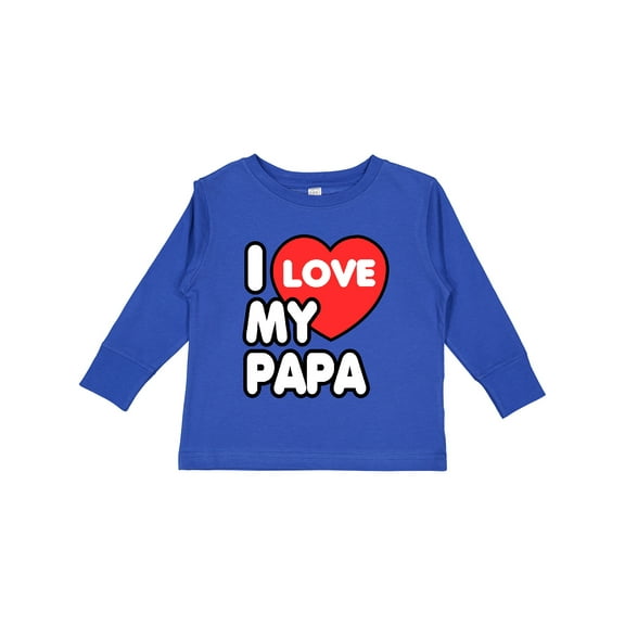 Inktastic I Love My Papa Boys or Girls Long Sleeve Toddler T-Shirt