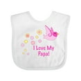 thumbnail image 1 of Inktastic I Love My Papa Girls Baby Bib, 1 of 4