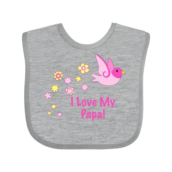 Inktastic I Love My Papa Girls Baby Bib