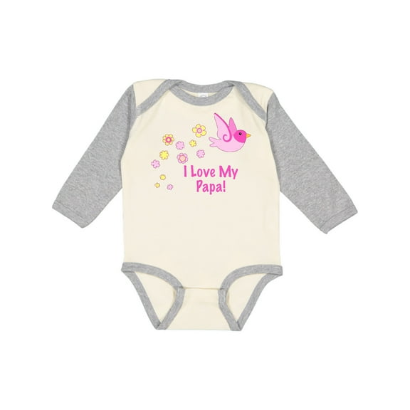 Inktastic I Love My Papa Girls Long Sleeve Baby Bodysuit