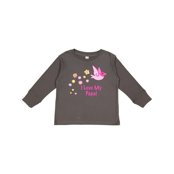 Inktastic I Love My Papa Girls Long Sleeve Toddler T-Shirt