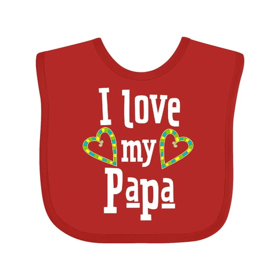Inktastic I Love My Papa Hearts Boys or Girls Baby Bib