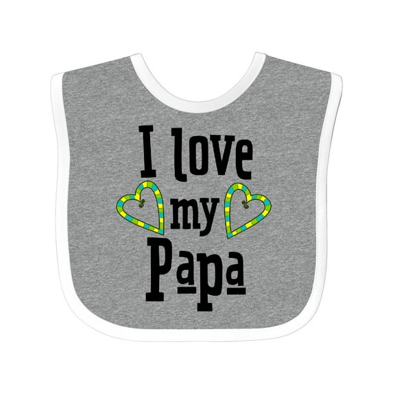 Inktastic I Love My Papa- Hearts Boys or Girls Baby Bib