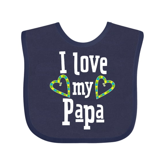 Inktastic I Love My Papa Hearts Boys or Girls Baby Bib
