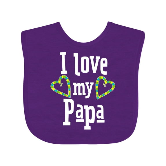 Inktastic I Love My Papa Hearts Boys or Girls Baby Bib