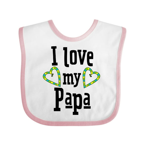 Inktastic I Love My Papa- Hearts Boys or Girls Baby Bib