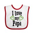 thumbnail image 1 of Inktastic I Love My Papa- Hearts Boys or Girls Baby Bib, 1 of 4