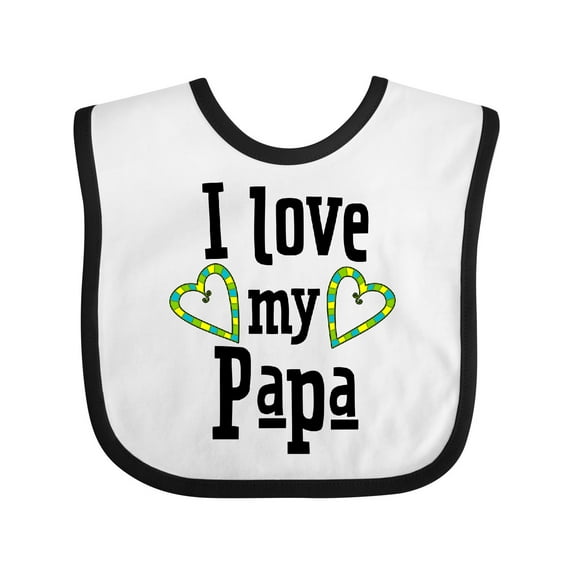 Inktastic I Love My Papa- Hearts Boys or Girls Baby Bib