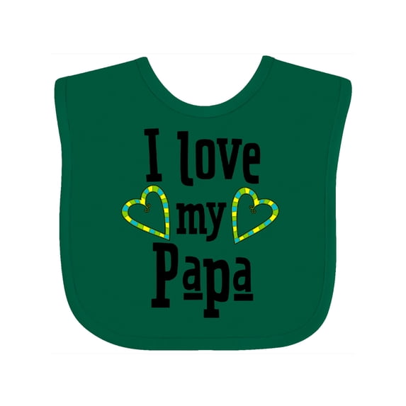 Inktastic I Love My Papa- Hearts Boys or Girls Baby Bib