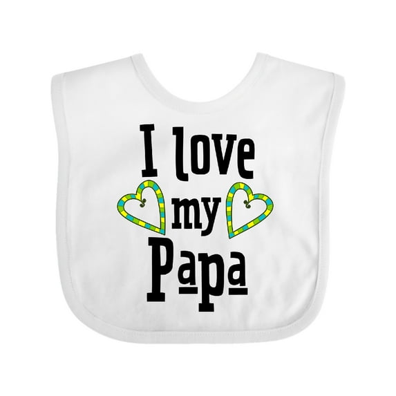 Inktastic I Love My Papa- Hearts Boys or Girls Baby Bib