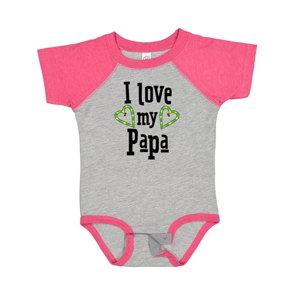 Inktastic I Love My Papa- Hearts Boys or Girls Baby Bodysuit