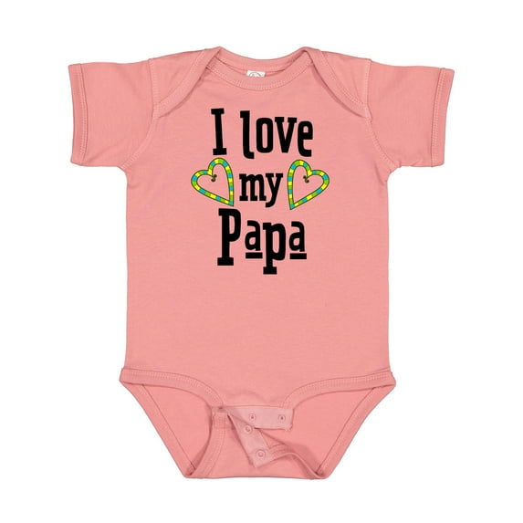 Inktastic I Love My Papa- Hearts Boys or Girls Baby Bodysuit