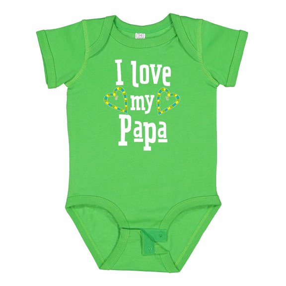 Inktastic I Love My Papa Hearts Boys or Girls Baby Bodysuit