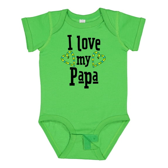 Inktastic I Love My Papa- Hearts Boys or Girls Baby Bodysuit