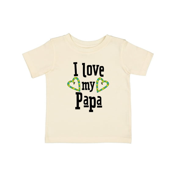 Inktastic I Love My Papa- Hearts Boys or Girls Baby T-Shirt