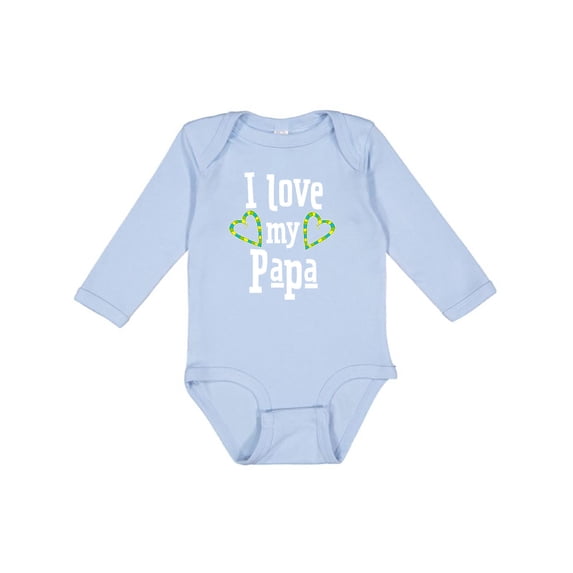 Inktastic I Love My Papa Hearts Boys or Girls Long Sleeve Baby Bodysuit