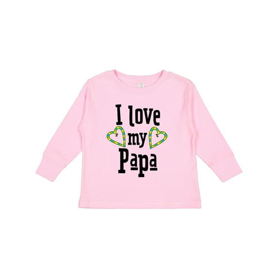 Inktastic I Love My Papa Hearts Boys or Girls Long Sleeve Toddler T-Shirt