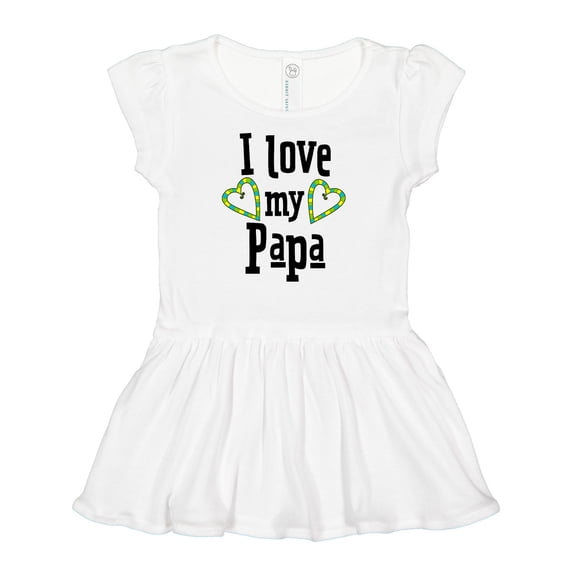 Inktastic I Love My Papa- Hearts Girls Baby Dress
