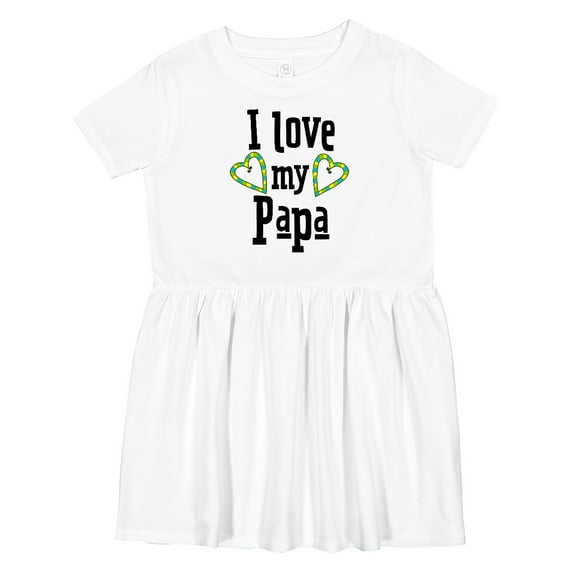 Inktastic I Love My Papa Hearts Girls Toddler Dress