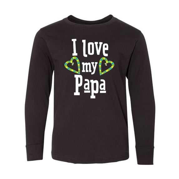 Inktastic I Love My Papa- Hearts Long Sleeve Youth T-Shirt