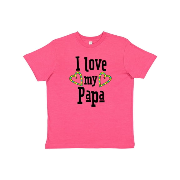 Inktastic I Love My Papa Hearts Youth T-Shirt