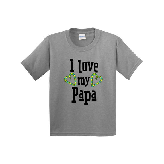 Inktastic I Love My Papa Hearts Youth T-Shirt