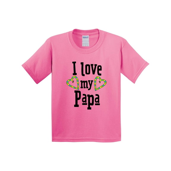 Inktastic I Love My Papa Hearts Youth T-Shirt