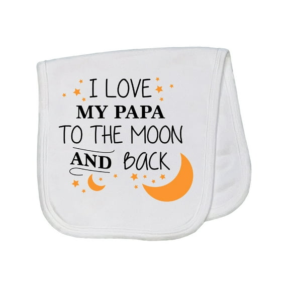 Inktastic I Love My Papa to the Moon and Back Baby Burp Cloth