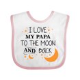 thumbnail image 1 of Inktastic I Love My Papa to the Moon and Back Boys or Girls Baby Bib, 1 of 4