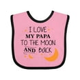 thumbnail image 1 of Inktastic I Love My Papa to the Moon and Back Boys or Girls Baby Bib, 1 of 4