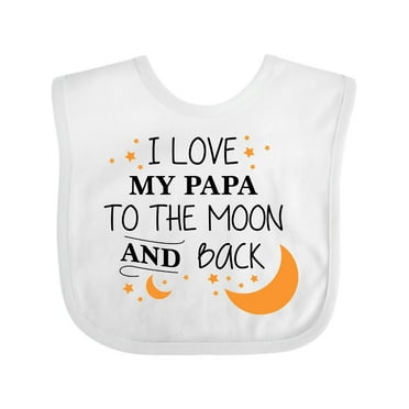 Inktastic I Love My Papa to the Moon and Back Boys or Girls Baby Bib