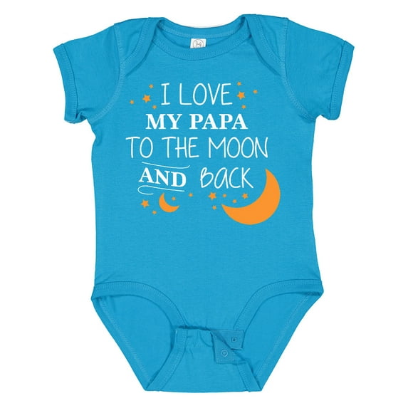 Inktastic I Love My Papa to the Moon and Back Boys or Girls Baby Bodysuit