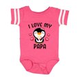 thumbnail image 1 of Inktastic I Love My Papa with Cute Penguin and Hearts Girls Baby Bodysuit, 1 of 5