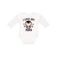 thumbnail image 1 of Inktastic I Love My Papa with Cute Penguin and Hearts Girls Long Sleeve Baby Bodysuit, 1 of 5