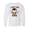 thumbnail image 1 of Inktastic I Love My Papa with Cute Penguin and Hearts Long Sleeve Youth T-Shirt, 1 of 5