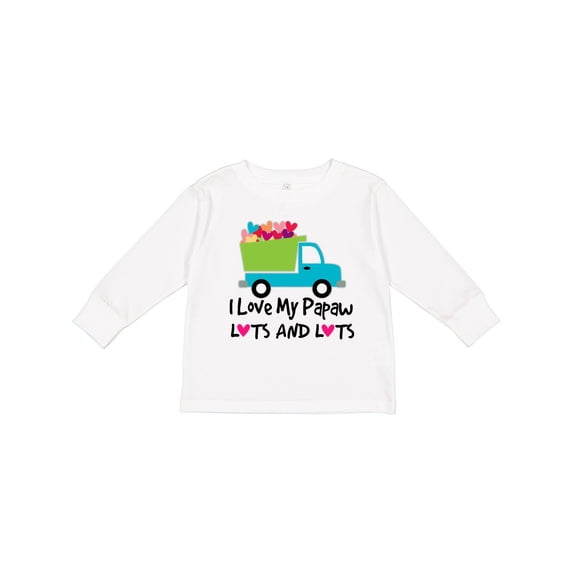 Inktastic I Love My Papaw Grandchild Boys Long Sleeve Toddler T-Shirt