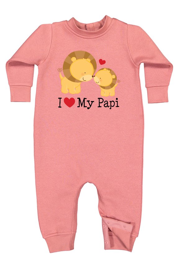 I Love My Papi Childs Baby Fleece Romper