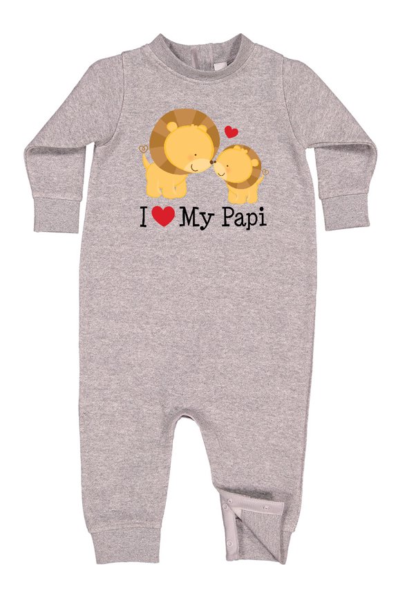 I Love My Papi Childs Baby Fleece Romper